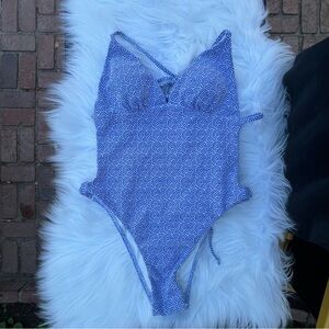 Berlook Blue Patterned Women Swim One Piece 21